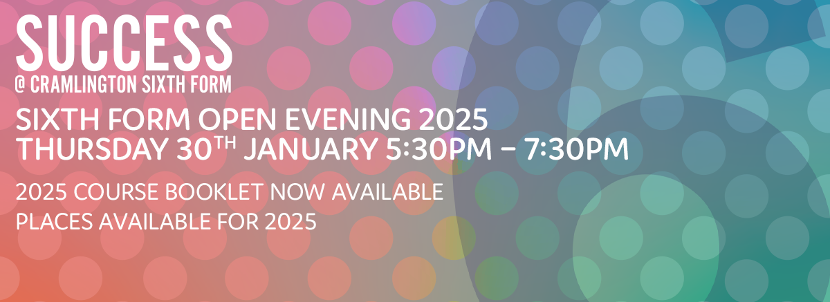 Sixth Form Open Evening Thursday 30th January from 5:30pm